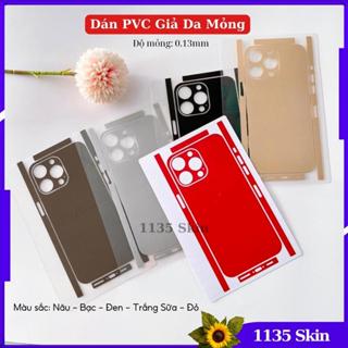 Miếng dán điện thoại giả da, Dán skin iphone sam sung oppo xiaomi vivo chất liệu nhựa PVC dập vân da mỏng 0.13mm