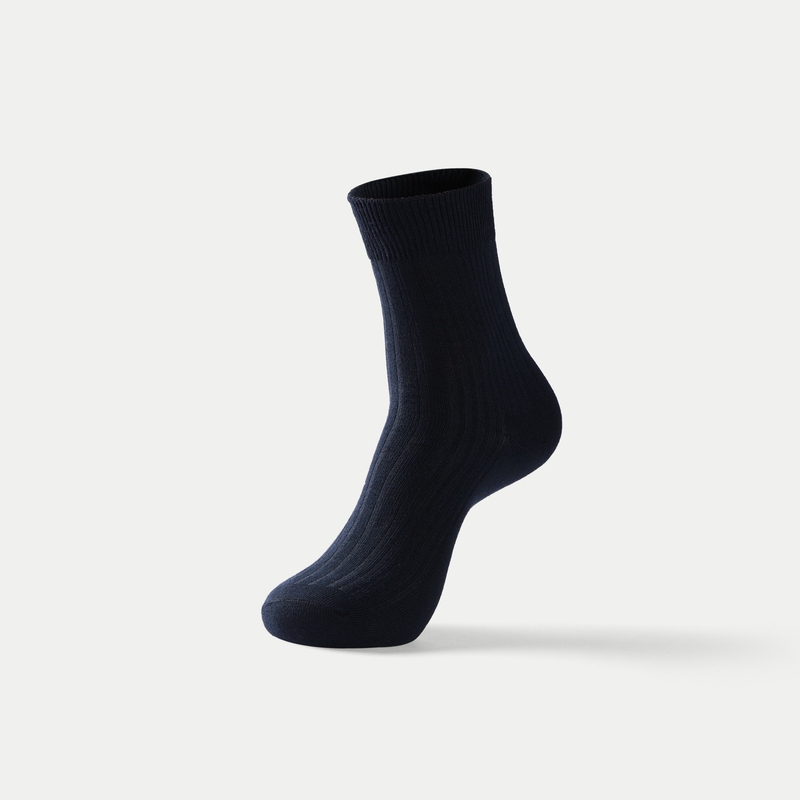 HLA - Bộ 3 đôi vớ nam đường vân dọc co giãn hút ẩm thoáng khí Solid color moisture-absorbing breathable socks