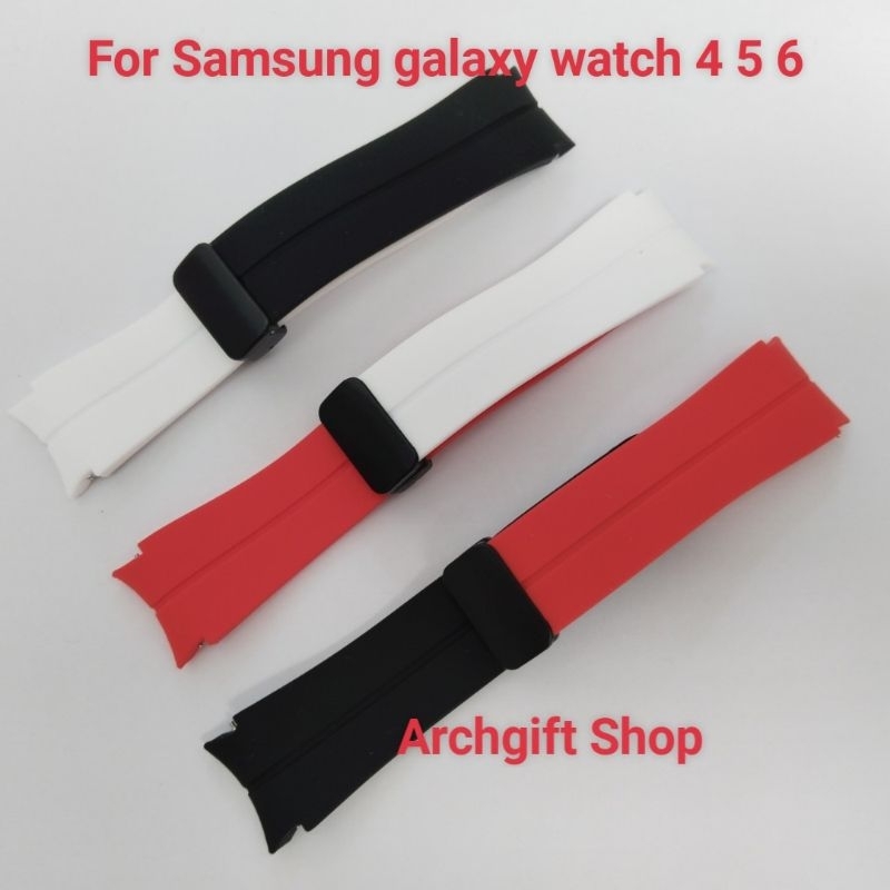 [ For SS galaxy watch 4 5 6 7 ] Dây silicon 20mm 2 màu khóa nam châm dùng cho Samsung Galaxy Watch 4