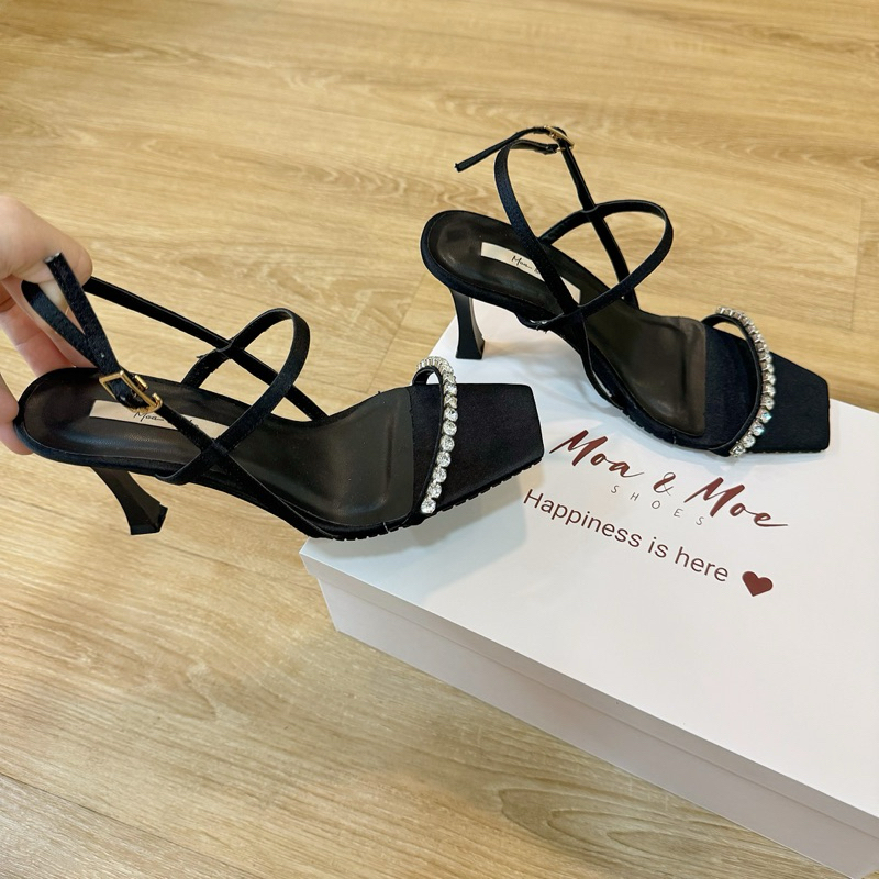 Sandal cao gót 9f đính đá