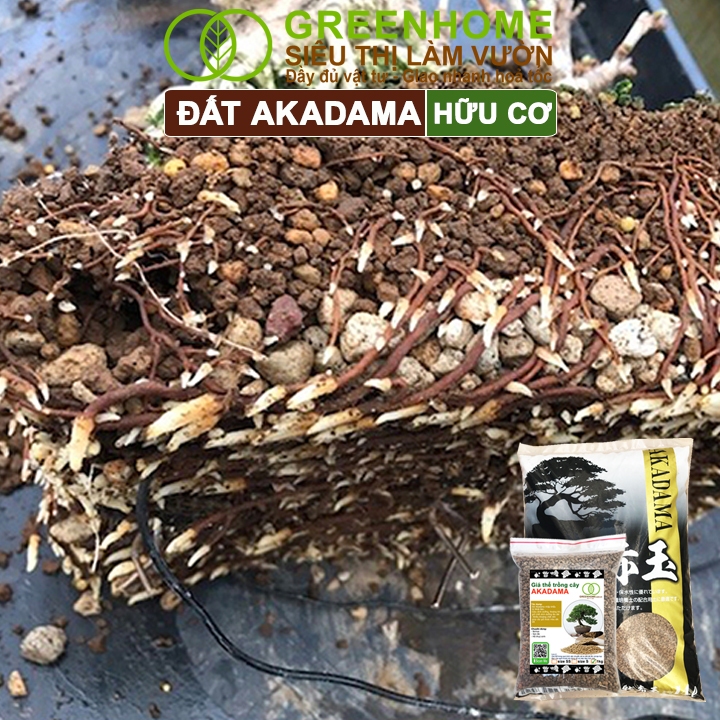 Đất Akadama Greenhome, Bao 1kg, Giá Thể Bonsai, Kiểng Lá, Sen Đá, Phân Nền Thủy Sinh, Dưỡng Chất