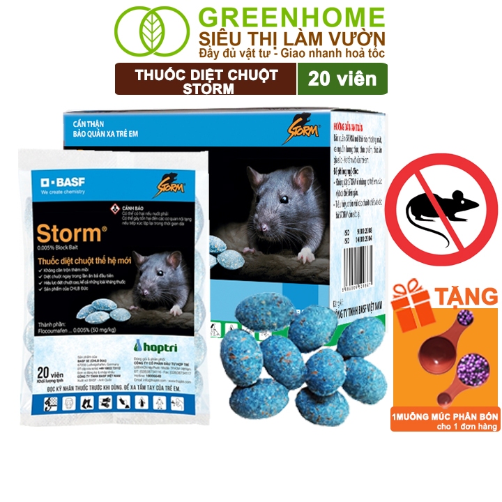 Thuốc Diệt Chuột Greenhome, Storm, Sinh Học Thế Hệ Mới, Tận Gốc, Cả Tổ, An Toàn Với Người, Vật Nuôi