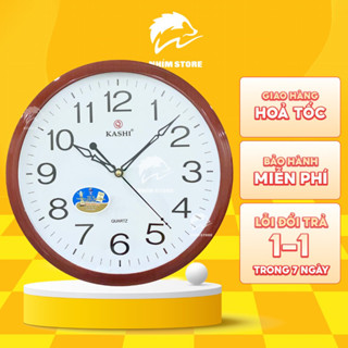 Đồng hồ treo tường kim trôi 32cm, Đồng hồ treo tường Kashi kim trôi không tiếng ồn, phù hợp treo phòng ngủ phòng khách.