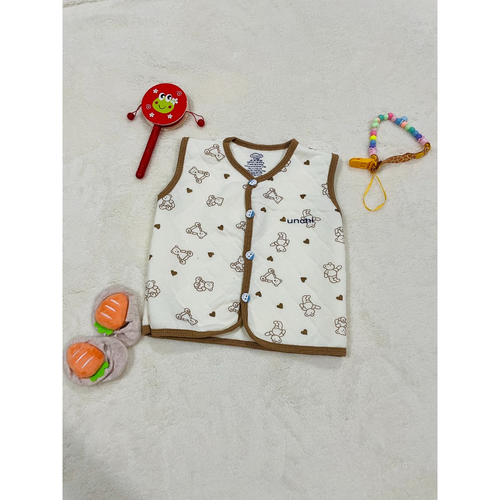 Áo GILE trần bông thiêu hình ô vuông UNCHI vải COTTON