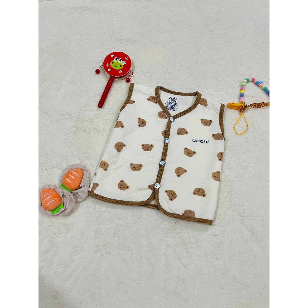 Áo GILE trần bông thiêu hình ô vuông UNCHI vải COTTON