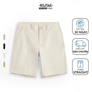 Quần Short Kaki Nam Túi Xéo Phối Chỉ Form Straight - Routine 10S23PSH003