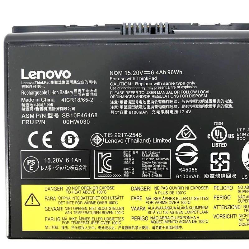 ⚡ Pin  96Wh Lenovo 78++ For ThinkPad Lenovo P70 P71 P72 00HW030 SB10F46468  Battery