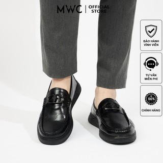 Giày mọi nam mwc 6655 - giày mọi nam chất liệu da trơn mềm phối khoá kim loại phong cách
