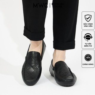 Giày mọi nam mwc 6653 - giày mọi nam chất liệu da phối hoạ tiết in chìm thời trang trẻ trung