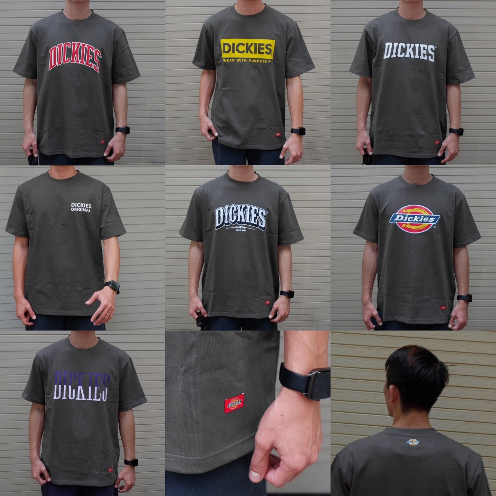 Áo thun nam nữ unisex Dickies màu xám đậm, chất cotton 100% - Dickies.vn