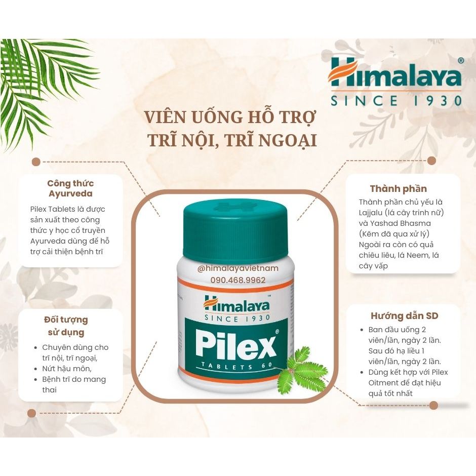 Himalaya Pilex- Viên uống hỗ trợ cải thiện trĩ