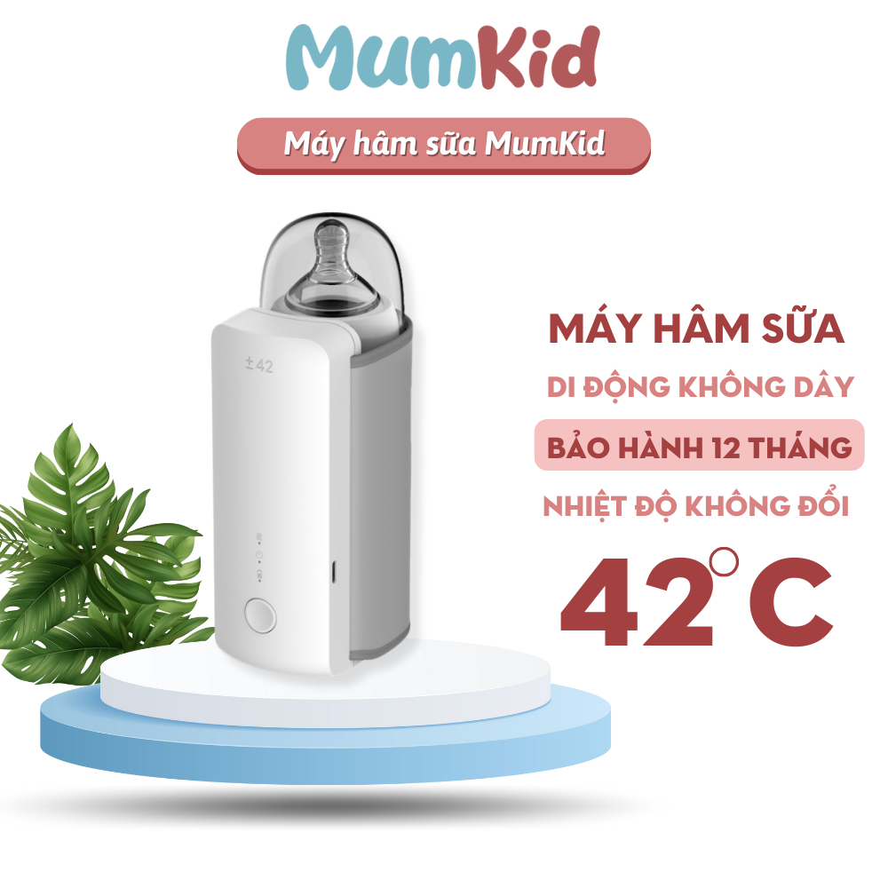 Máy hâm sữa cao cấp MumKid, máy hâm sữa sạc pin không dây dễ dàng mang theo phù hợp nhiều bình khác nhau
