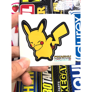 Tem sticker logo pikachu dán trang trí xe máy, nón bảo hiểm v.v