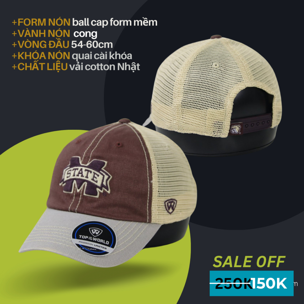 Nón lưỡi trai CC.Wood, Ecko và Obey lưới Hàn Quốc chuẩn xuất, hàng cao cấp, form nón đứng tthể thao
