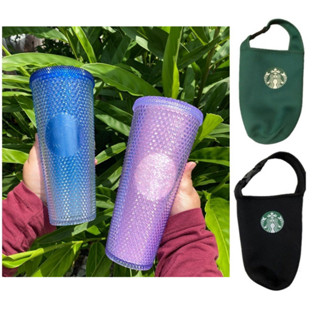 Bình nước starbuck sơn bóng kèm ống hút, bình nước giữ nhiệt lạnh nhiều màu