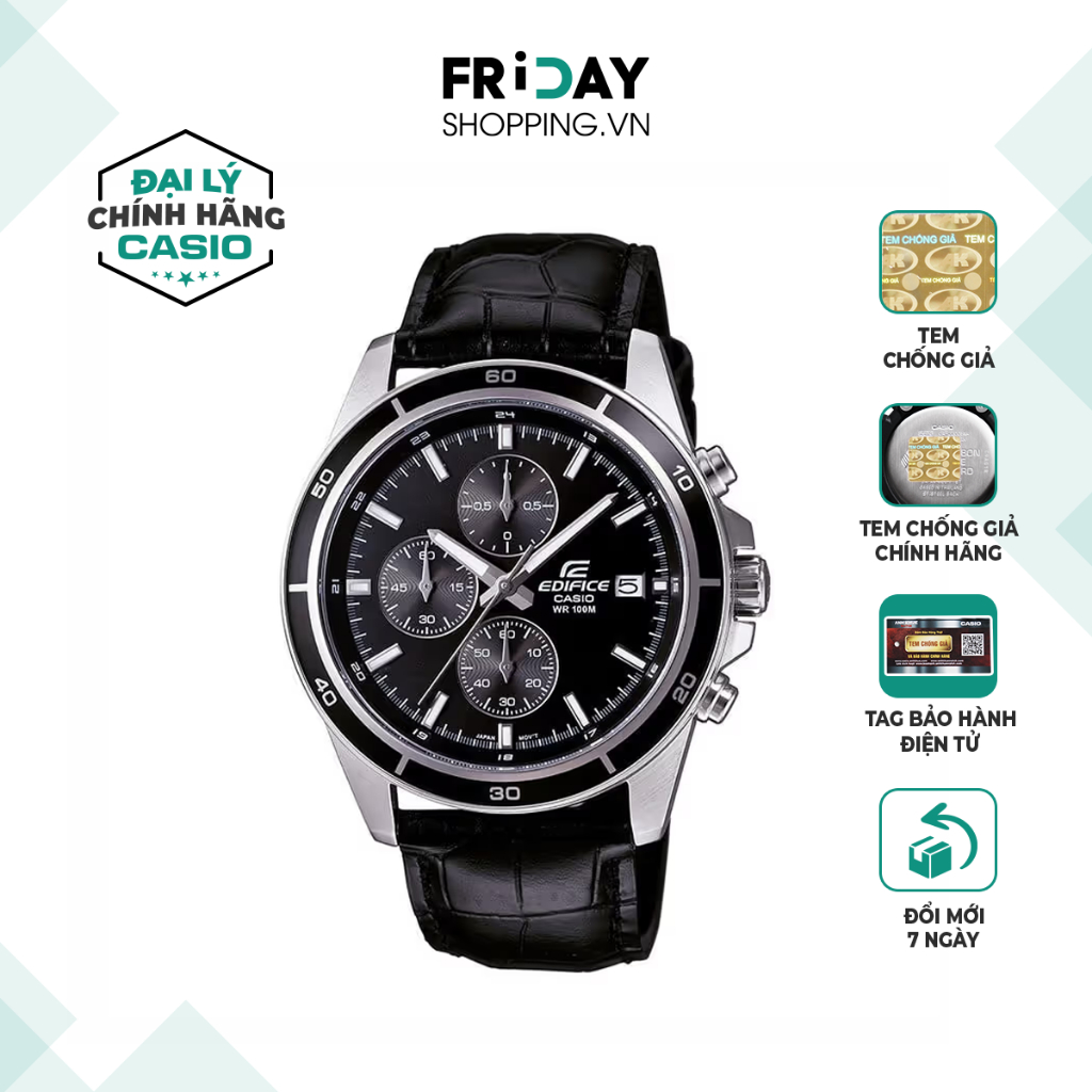 Đồng hồ Casio nam EFR-526L-1AVUDF dây da chính hãng