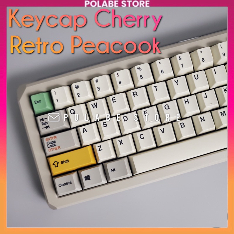Keycap Retro Peacook Retro Russia Japan 9009 Cherry profile PBT Dyesub Polabe Store bàn phím cơ