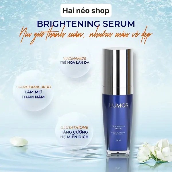 Tinh chất tr! nám, đồi mồi, tàn nhan chứa Tranexamic Acid, Glutathione & Niacinamide LUMOS Brightening