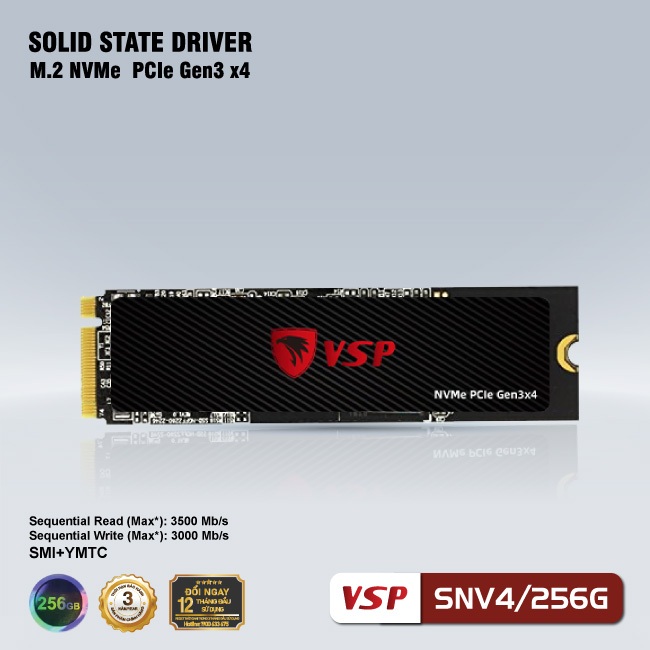 Ổ cứng SSD VSP 256GB NVMe M.2 PCIe SNV4 BH 36 Tháng Chính Hãng