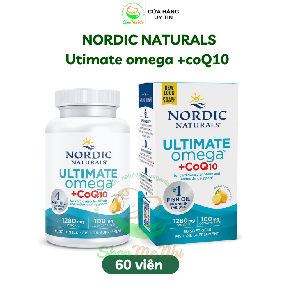 Viên uống dầu cá Omega và CoQ10 Nordic Naturals tăng cường sức khỏe tim mạch.