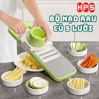 Bộ nạo rau củ quả 5 lưỡi dao, INOX 304 không gỉ, Đồ bào rau củ đa năng cao cấp đa năng tiện dụng nhà bếp thế hệ mới