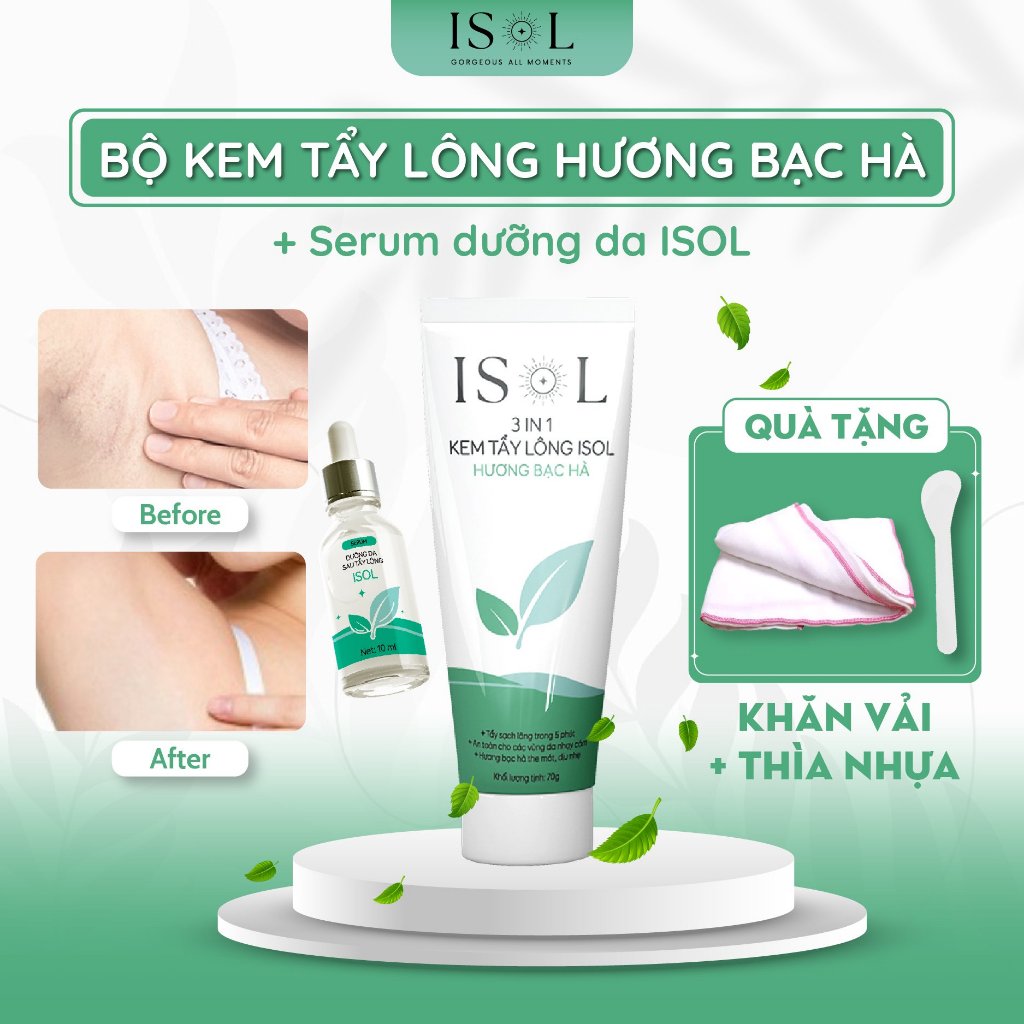 [QUÀ TẶNG KHÔNG BÁN] BỘ ĐÔI KEM TẨY LÔNG HƯƠNG BẠC HÀ VÀ SERUM DƯỠNG DA ISOL TẶNG KÈM KHI MUA MÁY UỐN SEEMEE