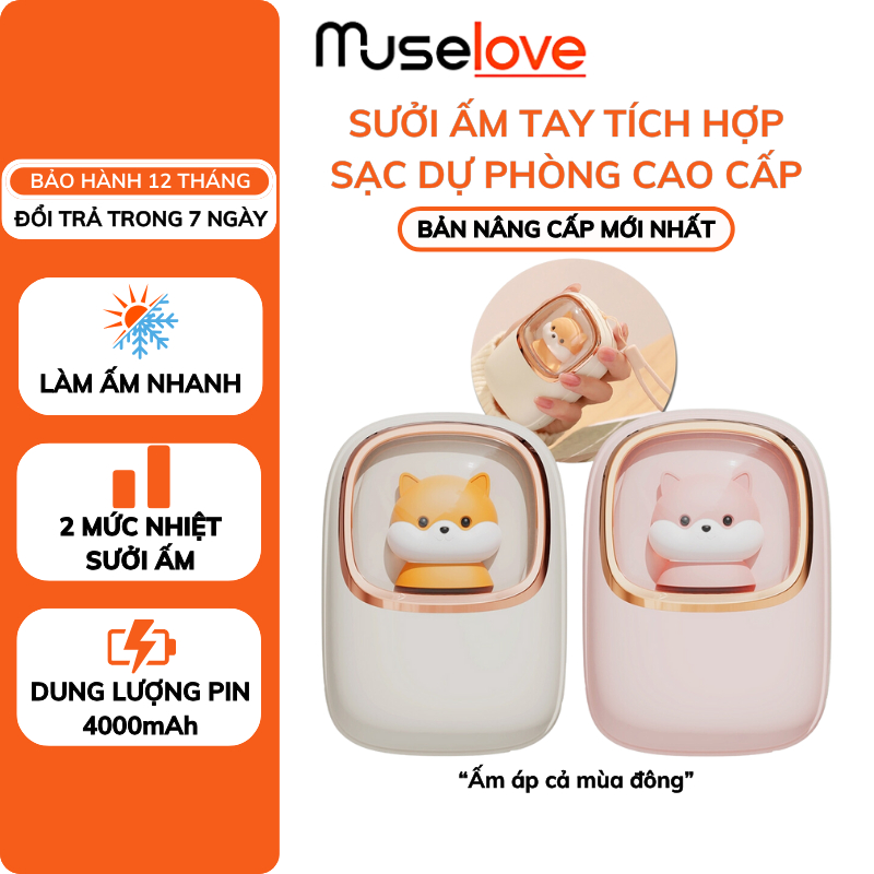 Máy Sưởi Ấm Tay DELADEP Tích Hợp Sạc Dự Phòng,  Dung Lượng Pin Lớn 4000mAh, 2 Chế Độ Sưởi Ấm, Sưởi Ấm Nhanh Chóng