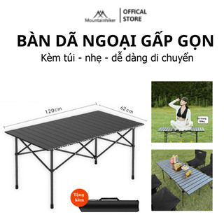 Bàn gấp gọn dã ngoại size 12050cm dành cho 4-5 người, bàn camping siêu nhẹ dễ dàng mang đi du lịch mountainhiker