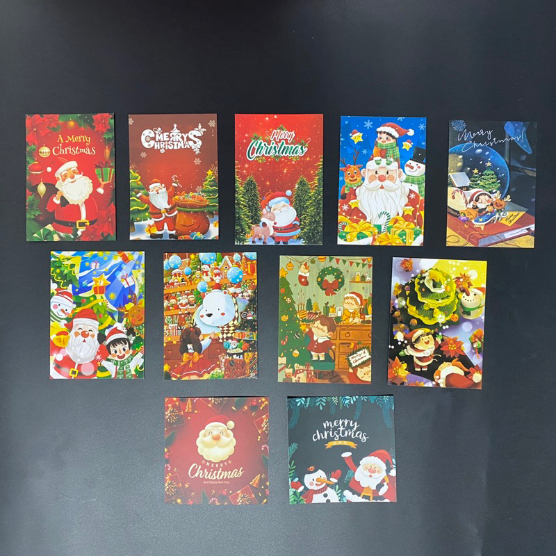 Thiệp noel. thiệp cảm ơn giấy C300 cán màng mờ 2 mặt viết được nội dung