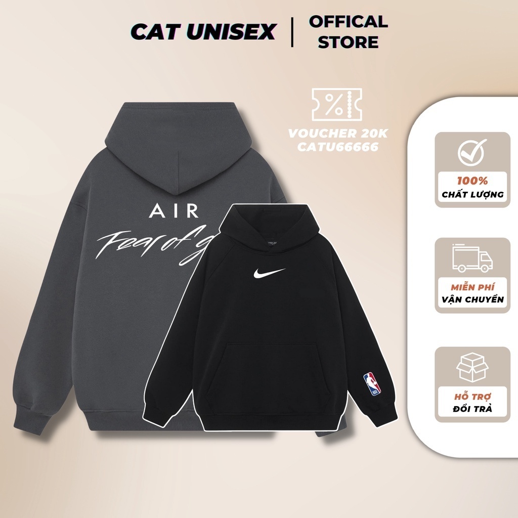 Áo Hoodie in hình Air Fear of god form rộng nam nữ hottrend nam nữ mặc được mẫu mới nhất năm 2023