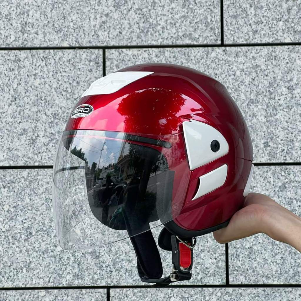 Mũ bảo hiểm 3.4 có kính GRO S01 cao cấp -Bảo hành 12 tháng - Nhiều màu sắc - phù hợp cả Nam và Nữ