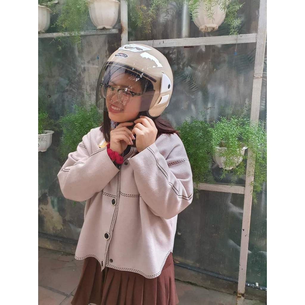 Mũ bảo hiểm 3.4 có kính GRO S01 cao cấp -Bảo hành 12 tháng - Nhiều màu sắc - phù hợp cả Nam và Nữ