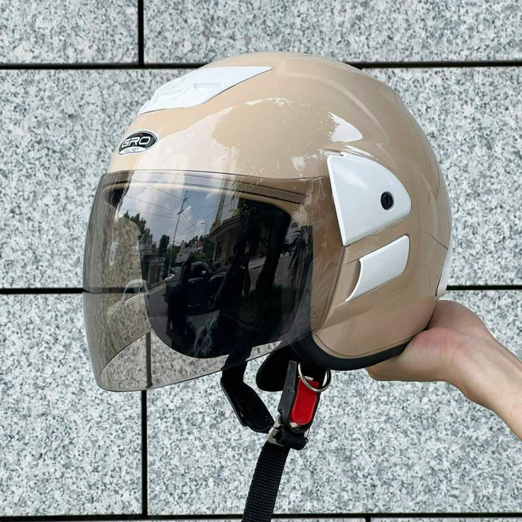 Mũ bảo hiểm 3.4 có kính GRO S01 cao cấp -Bảo hành 12 tháng - Nhiều màu sắc - phù hợp cả Nam và Nữ