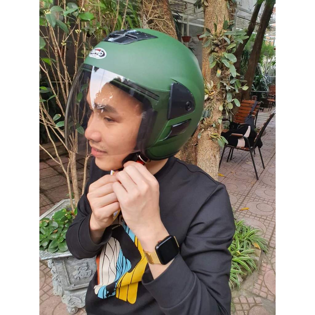 Mũ bảo hiểm 3.4 có kính GRO S01 cao cấp -Bảo hành 12 tháng - Nhiều màu sắc - phù hợp cả Nam và Nữ