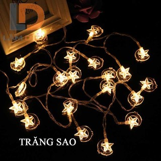 Dây đèn led 4m 20 bóng sài điện 220v không chớp hình trăng sao
