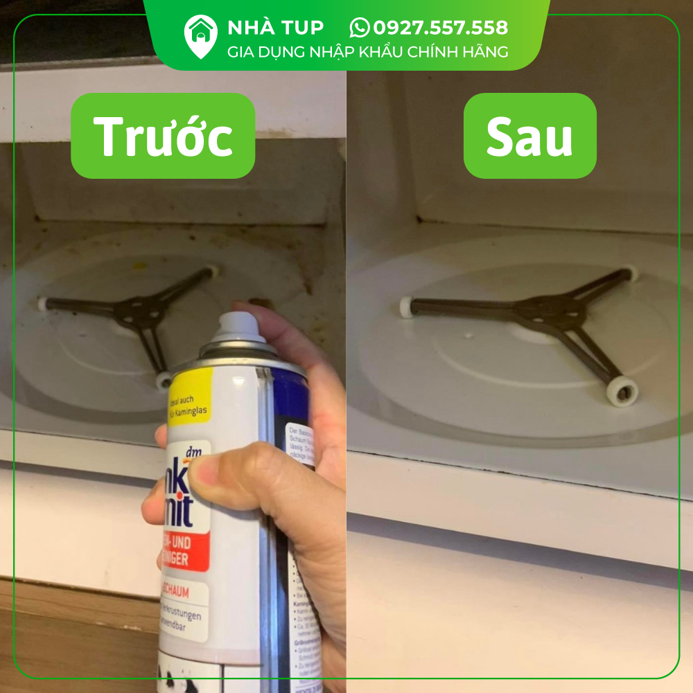 Bình xịt Denkmit vệ sinh lò nướng,nồi chiên không dầu, lò vi sóng, nồi chảo, 500ml