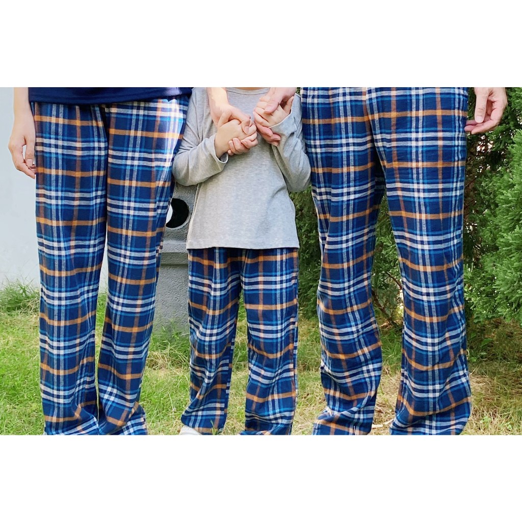 Quần dài kẻ ca-rô thô cào lông_Family Size