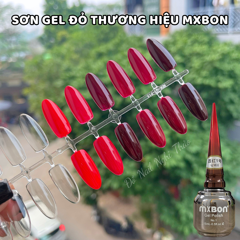 Sơn gel đỏ MXBON chính hãng 15ml Nghi Thảo