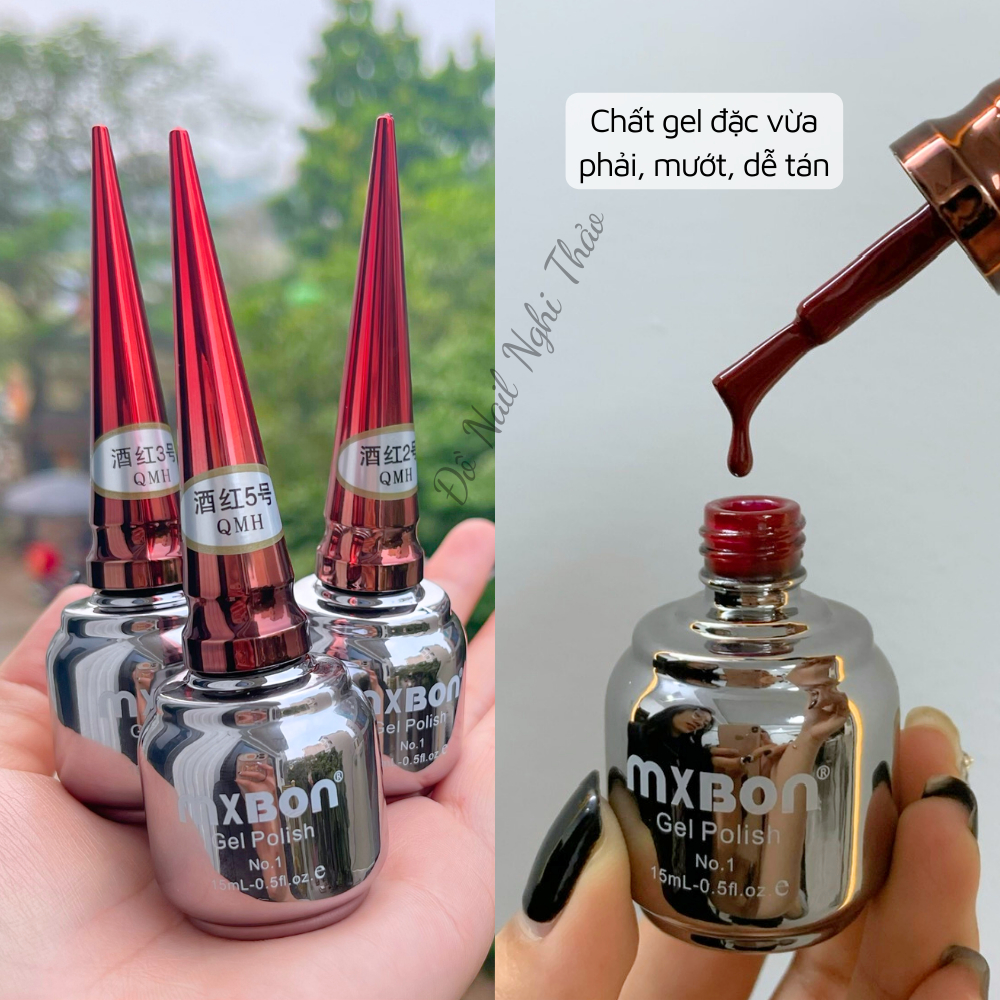 Sơn gel đỏ MXBON chính hãng 15ml Nghi Thảo