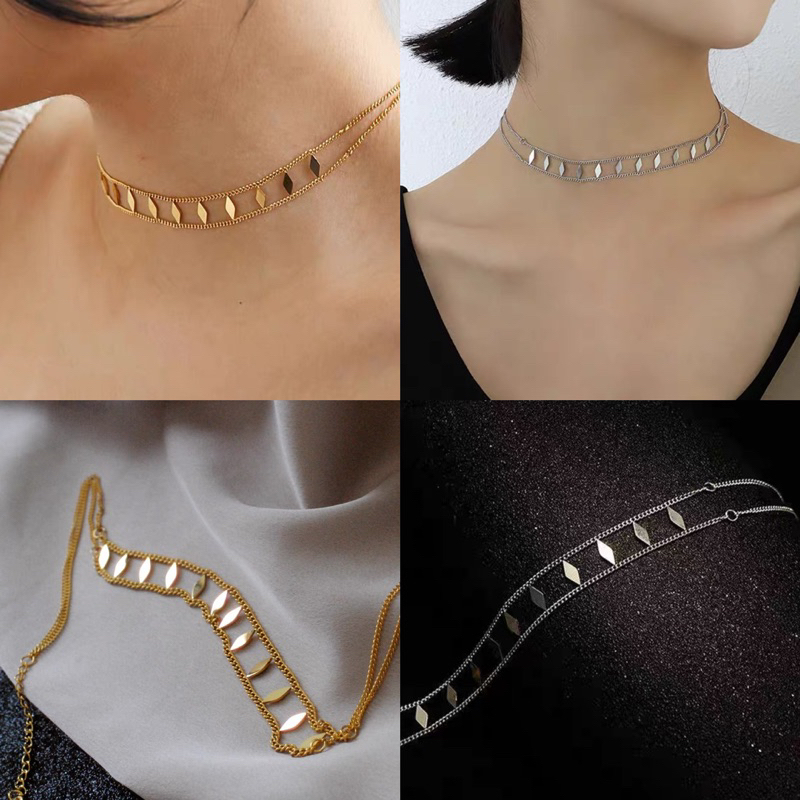 Dây chuyền vòng cổ titan không ghỉ xích mặt sao