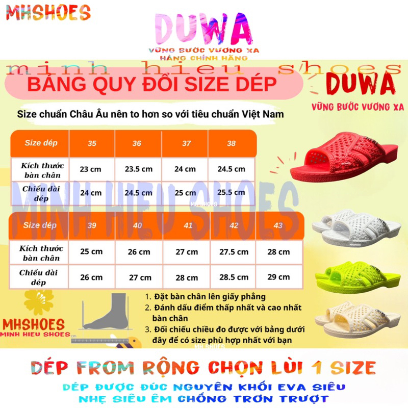 Dép Tổ Ong Duwa Siêu Nhẹ Đúc Liền Khối Siêu Êm Siêu Mềm