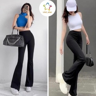 Quần Ống Loe Nữ Cạp Cao, Dáng Dài , Quần Loe Legging Nữ Tôn Dáng, Chất Thun Tăm Co Dãn Tốt Mặc Thoải Mái
