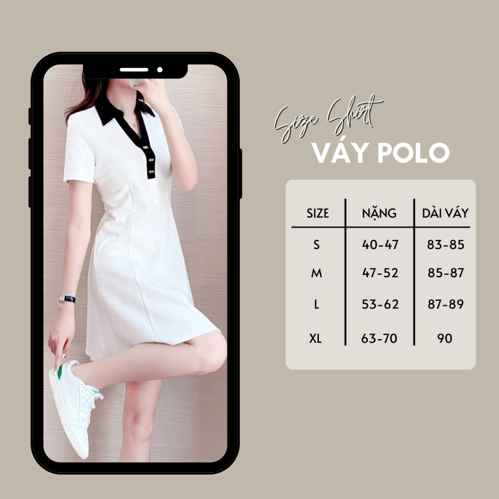 Váy Đầm Polo Tay Ngắn Madela Dáng Xèo Chữ A 100% Cotton Dày Dặn Cao Cấp, Đầm Polo Ngắn Tay