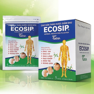 Cao dán thảo dược giảm đau ECOSIP Plaster hộp 20 gói x 5 miếng