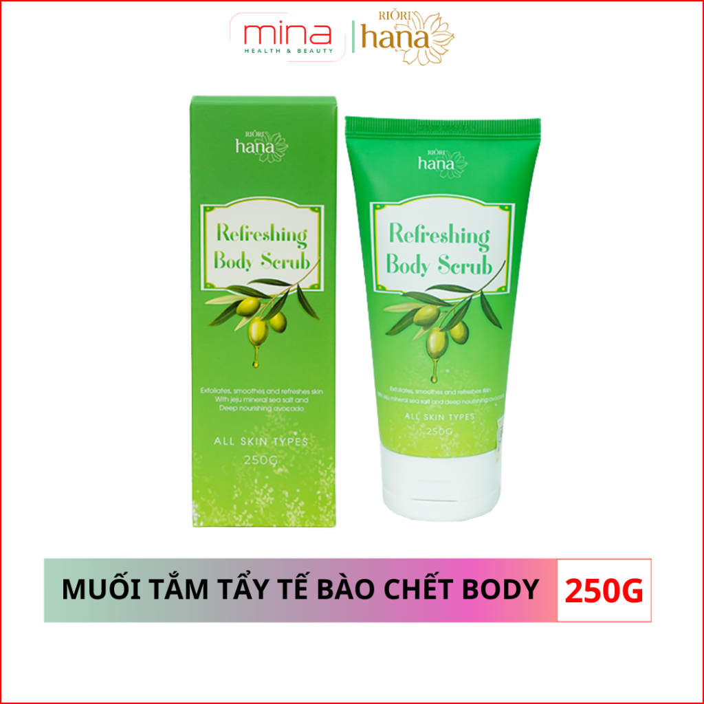 Muối Tắm Tẩy Tế Bào Chết Body RIORI Refreshing Body Scrub 250g – Tẩy Da Chết Toàn Thân Hương Sả Chanh Massage Thư Giãn