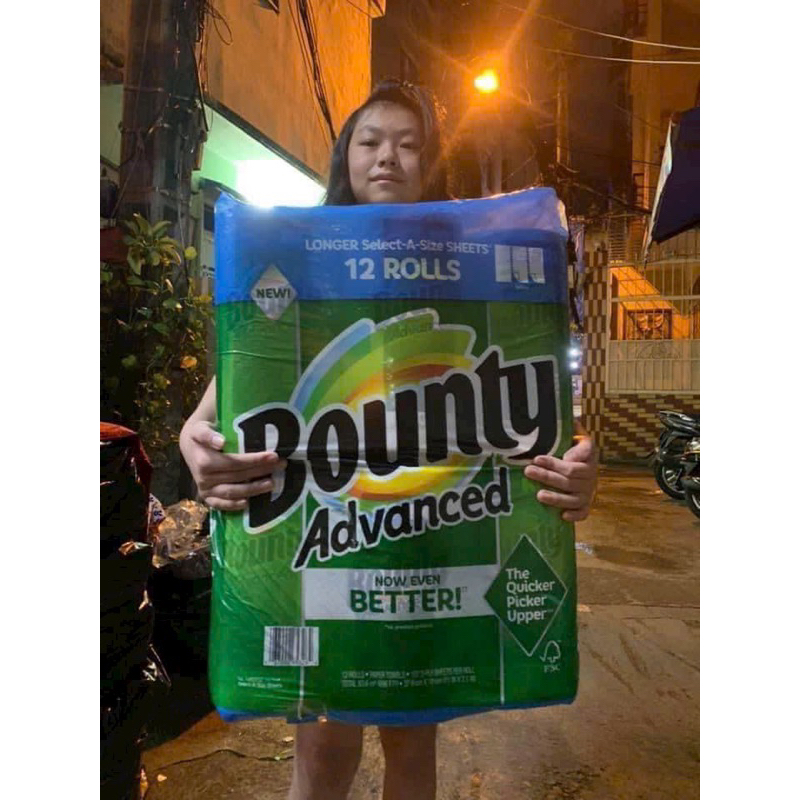 Lốc 12 Cuộn giấy nhà bếp BOUNTY PRINT NATURE INSPIRED Mỹ - EDS Hàng Mỹ