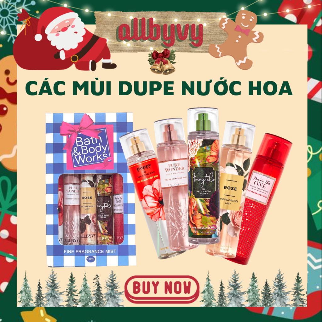 Allbyvy | Set xịt thơm body mist BBW DUPE NƯỚC HOA