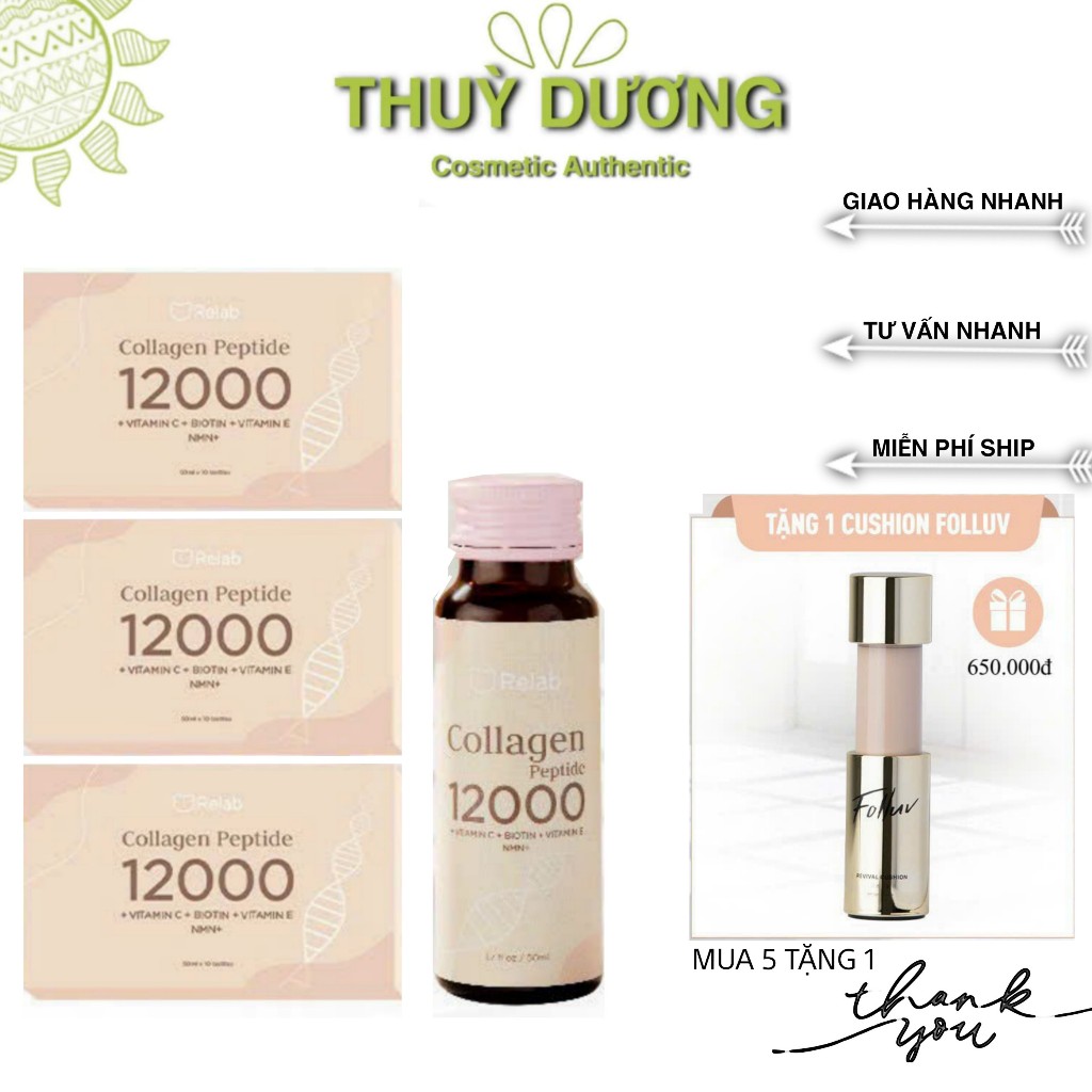 Collagen RELAB 12000 NMN trẻ hóa da hộp 6 lọ