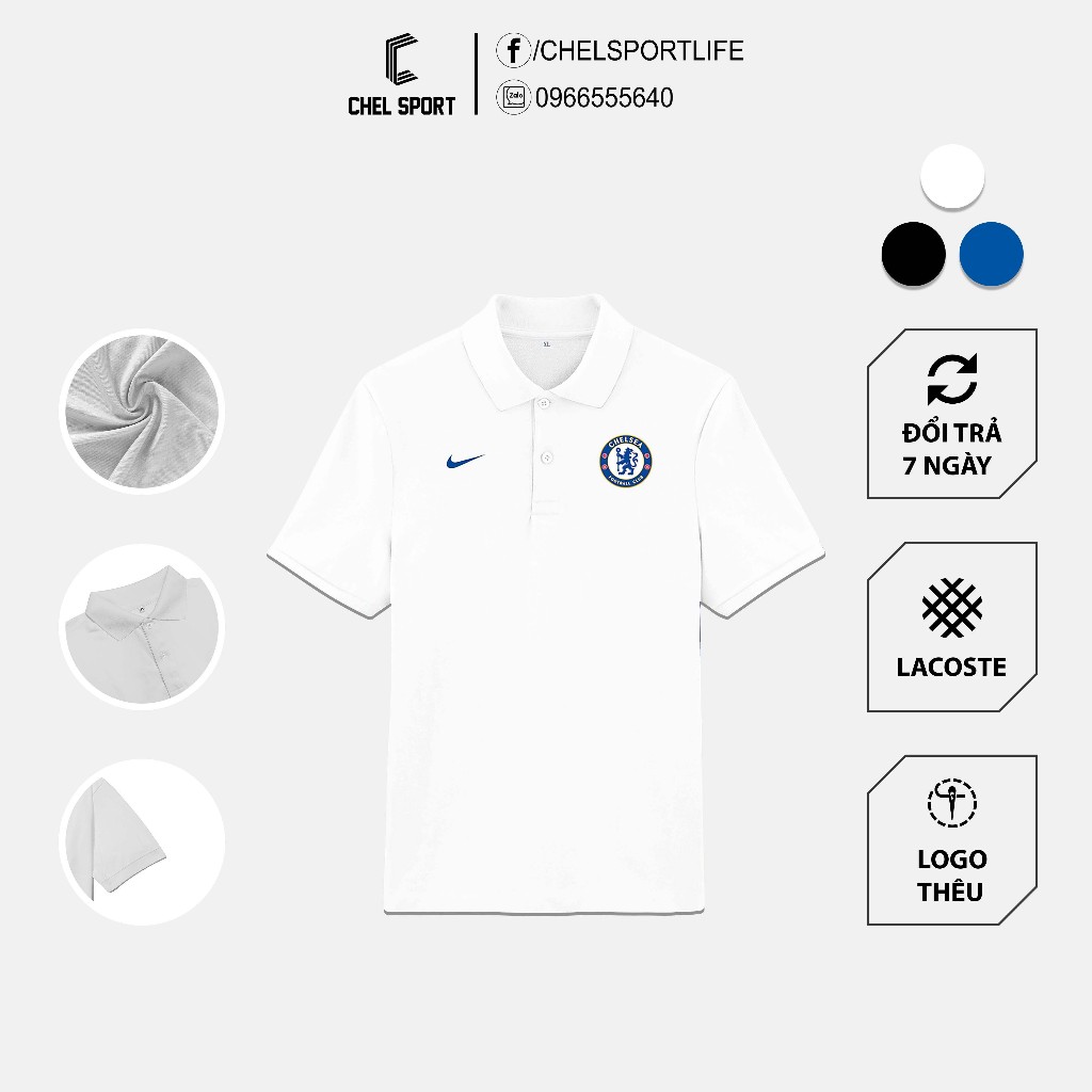 Áo polo logo thêu Chelsea