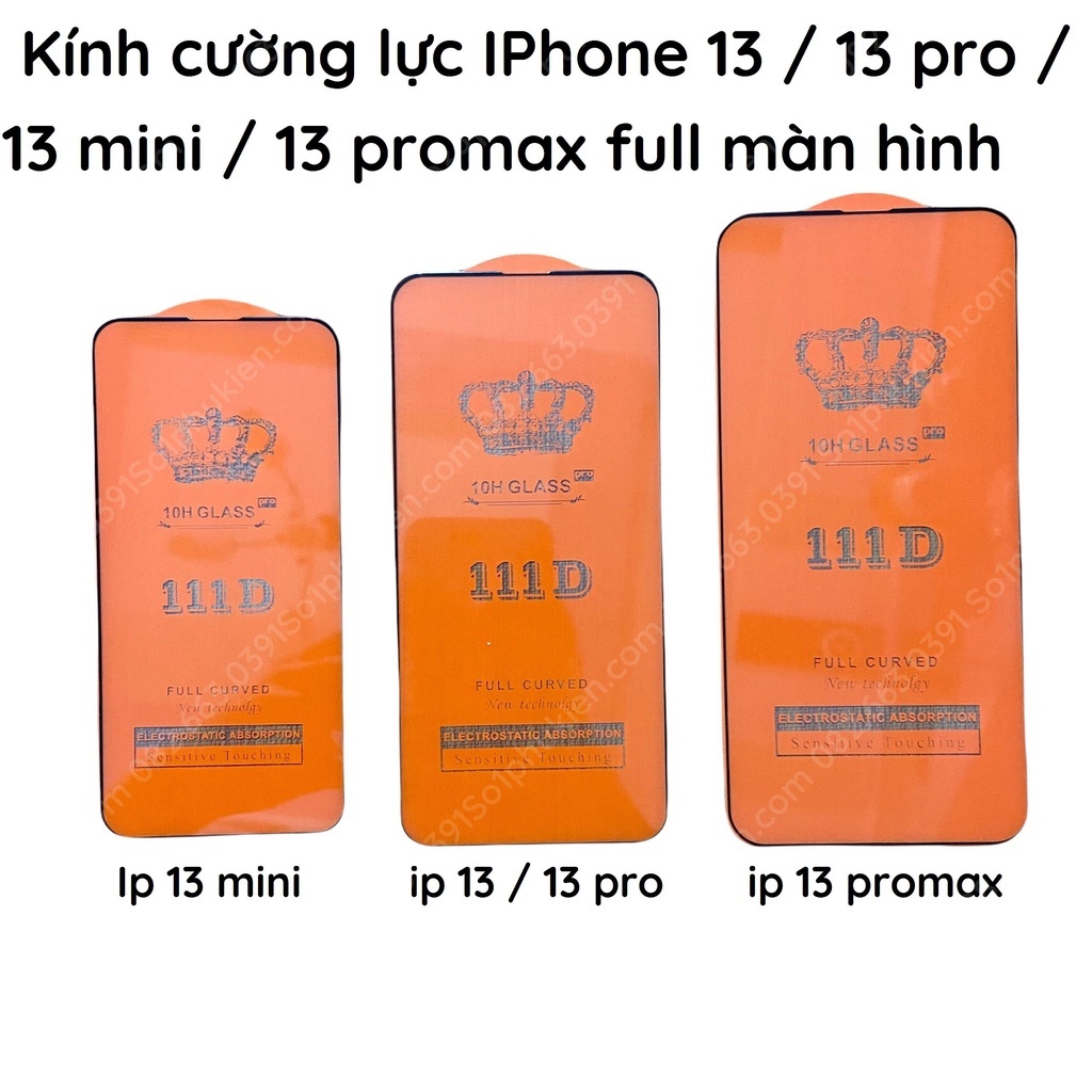 Kính cường lực Iphone 13 / 13 mini / 13 pro / 13 pro max full màn hình, không chấm liti